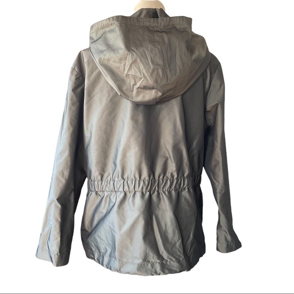 Teenflo Sz.14 silver lightweight belted front zip jacket glamcore cybercore - Picture 3 of 11